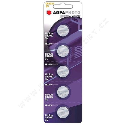 Button lithium battery CR2032, AgfaPhoto, 5 pcs