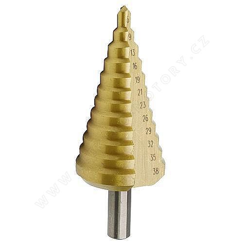 Stepped metal drill SD41, 06-38 mm, TiN, HSS