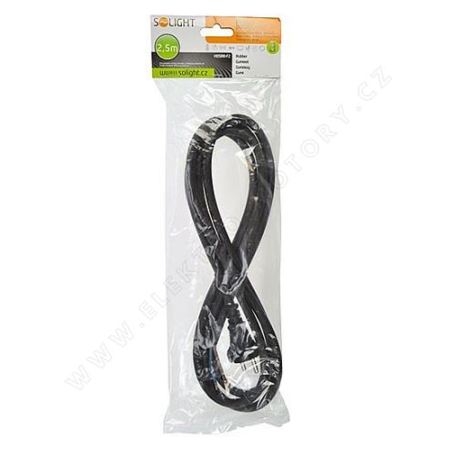 Flexo šnúra, 2,5m, 2x1.5mm2, gumová H05RR-F2, čierna