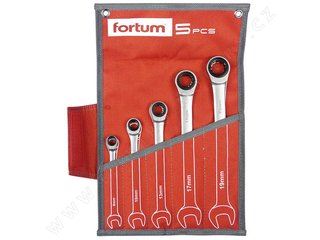 kľúče račňové očkoploché, sada 5ks, 8-19mm, Fortum (1)