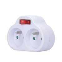 Junction box, 2 x 10A, white, switch (1)