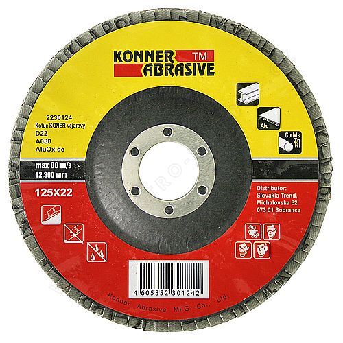 Lamelový kotúč AluOxide D22 125x22mm