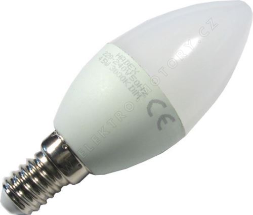 Žiarovka LED E14 C35 sviečková, teple biela, 230V / 4W (1)