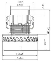 VVM-081 ; 1000W 230V/2 stupňový motor vysávača Bypass periférny (5)