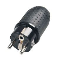 Zástrčka gumová do vlhka, priama, IP44, čierna (2)
