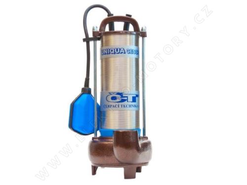 čerpadlo kalové s 10m kabelem UNIQUA CESSPIT, T14P, 1,15kW,  400V + plovák