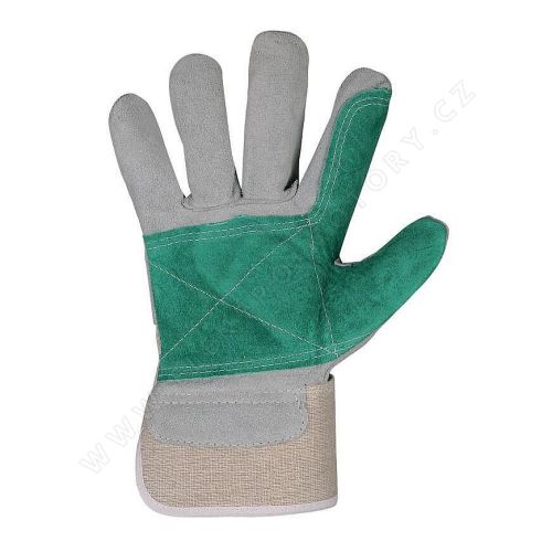 Strong leather gloves with lining. in the palm, size 10 "