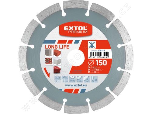Kotouč diamantový řezný, segmentový Long Life - suché řezání, 150x22,2x2,8mm