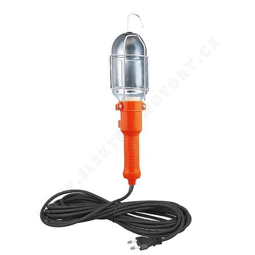 Mounting lamp, E27, AC 230V, 5m, orange with metal grid