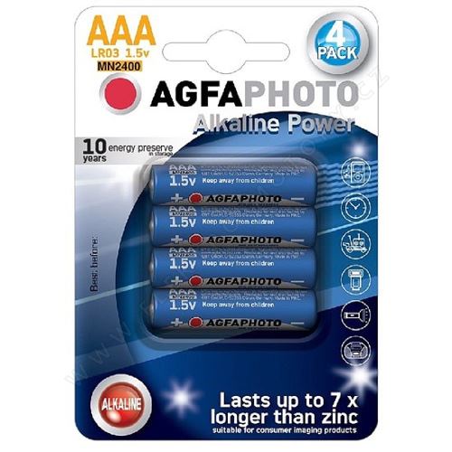 Power alkalická batéria LR03/AAA, AgfaPhoto 4ks blister
