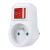 Continuous socket, 10A, white, switch