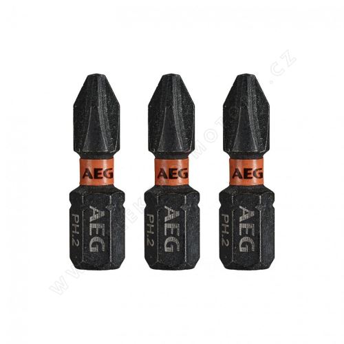 Screwdriver bit PH2 25mm AEG, set of 3 pcs