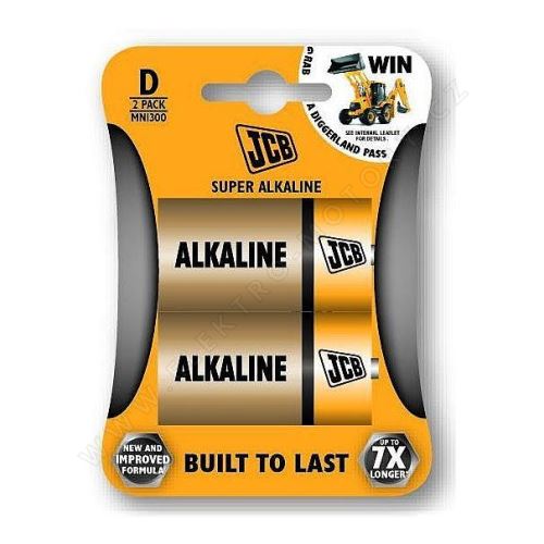 Alkalické batérie JCB LR20/D, blister 2 ks