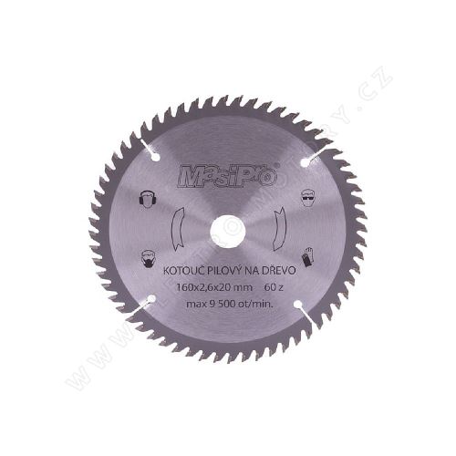 Saw blade for wood, 160x2.6x20mm/60z
