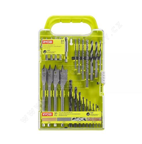 Set of drills and screwdriver bits Ryobi RAKDD31, 31 pcs