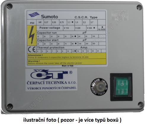 Rozběhová skříňka Sumoto BOX (0,55kW, 6A, 20 µF, 80 µF)=J 80-36 4“