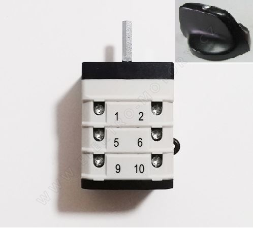 Vačkový přepínač VSR 16 KE 13/15, 16 A  400V s knoflikem