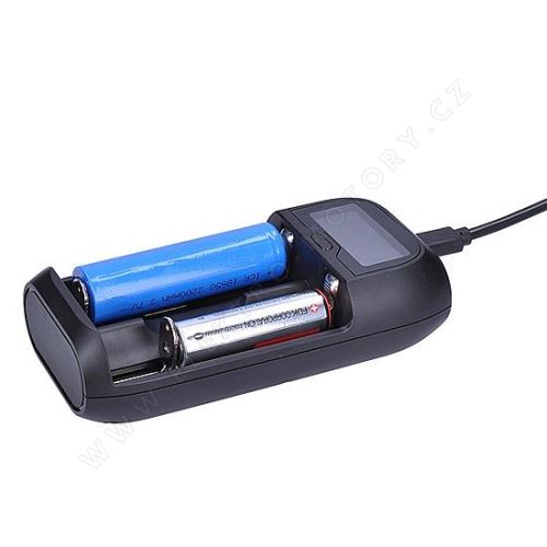 Nabíjačka batérií s LCD displejom Li-Ion, LiFePO4, Ni-MH/CD, AA, AAA, 18650, 2000mA, 2 kan