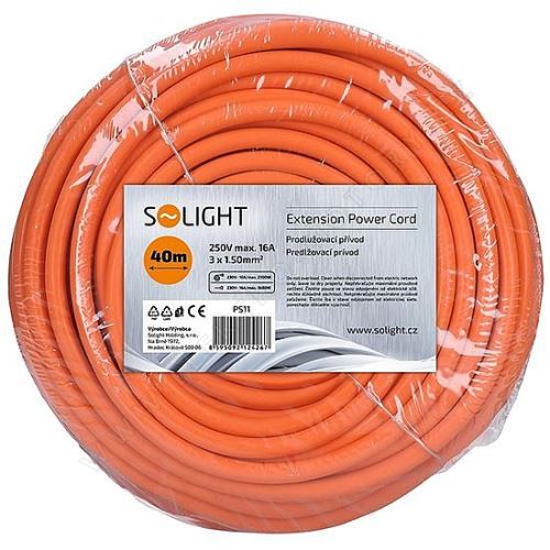 Extension lead 1z, orange cable, connector, 40 m, 3 x 1.5mm2