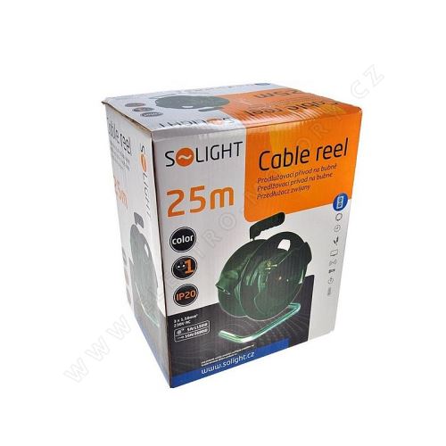 Prodlužovací přívod 1z - na bubnu, černý kabel