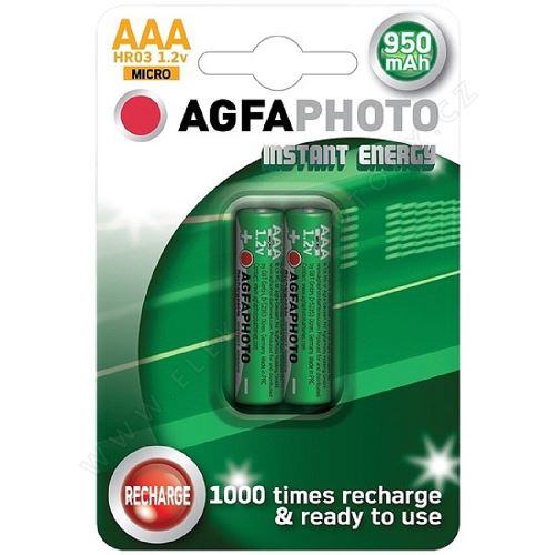 Prednabitá batéria AAA, 950mAh, AgfaPhoto 2ks blister