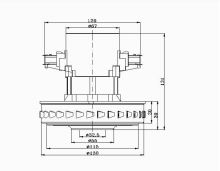 Rozměry_BT44_1200W _230V/ 1 stupňový motor vysavače Bypass periferní (2)